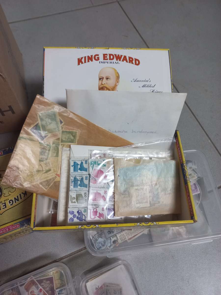 18 ALBUMS/FILES WITH STAMPS AND FIRST DAY COVERS HUGE LOT OF LOOSE STAMPS