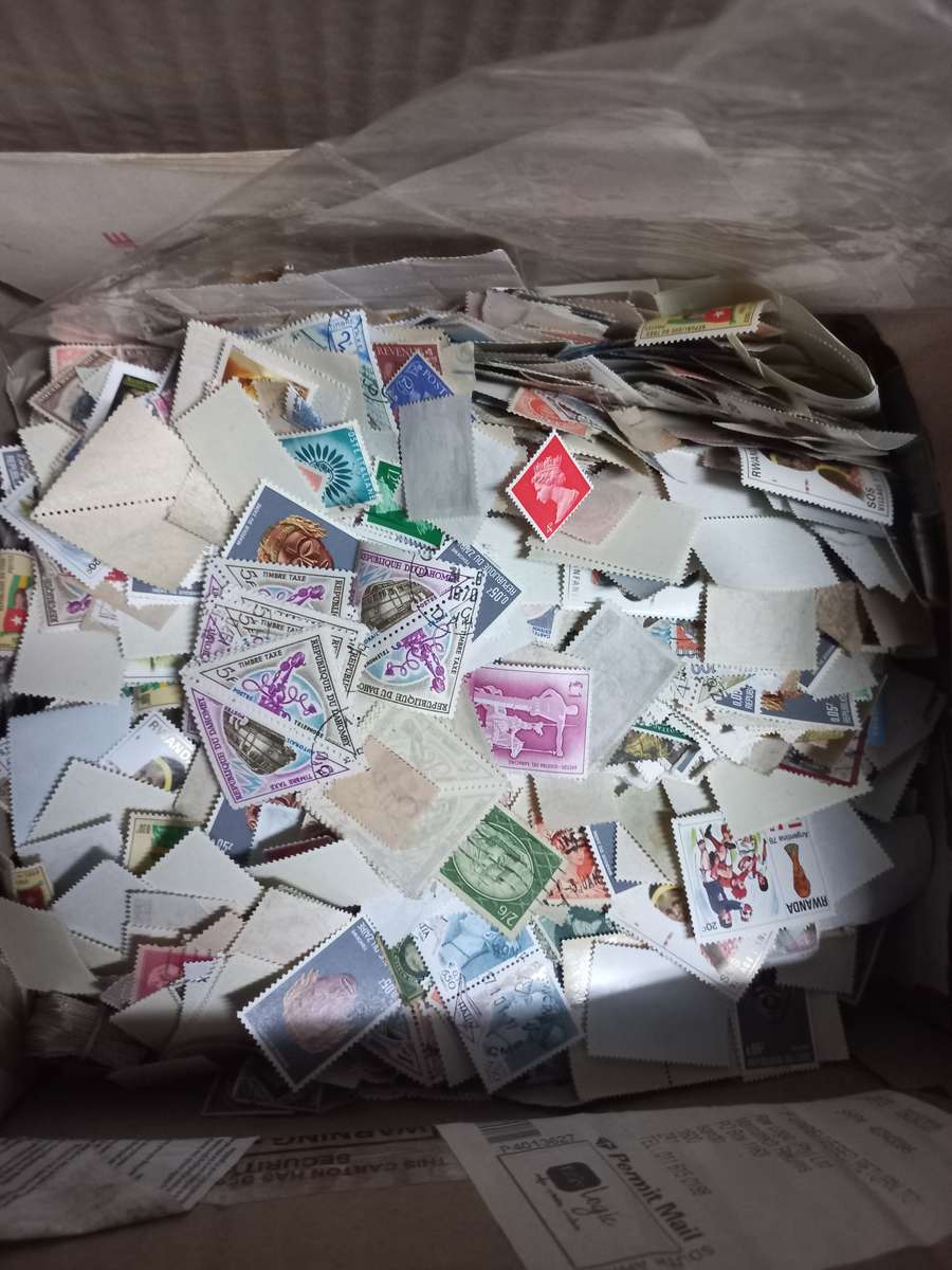 18 ALBUMS/FILES WITH STAMPS AND FIRST DAY COVERS HUGE LOT OF LOOSE STAMPS