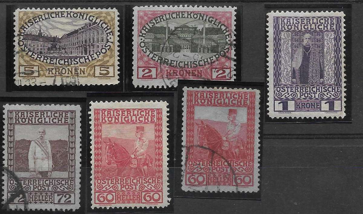AUSTRIA 1908  SG189 A/B - SG 206 Complete Set   C/V R3 680-00 MH& Fine Used