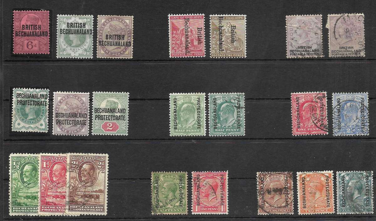 BRITISH BECHUANALAND STOCK CARD FILLED WITH MINT AND FINE USED