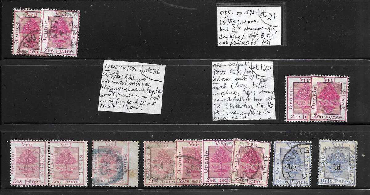 ORANGE FREE STATE  MEGA LOT 1/2d INVERTED WM included  SEE MULTIPLE SCANS BELOW