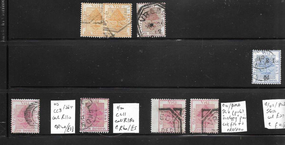 ORANGE FREE STATE  MEGA LOT 1/2d INVERTED WM included  SEE MULTIPLE SCANS BELOW
