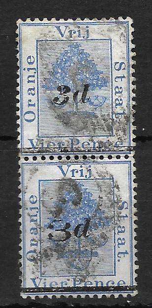 ORANGE FREE STATE Rare Find Both types in Vertical Pair