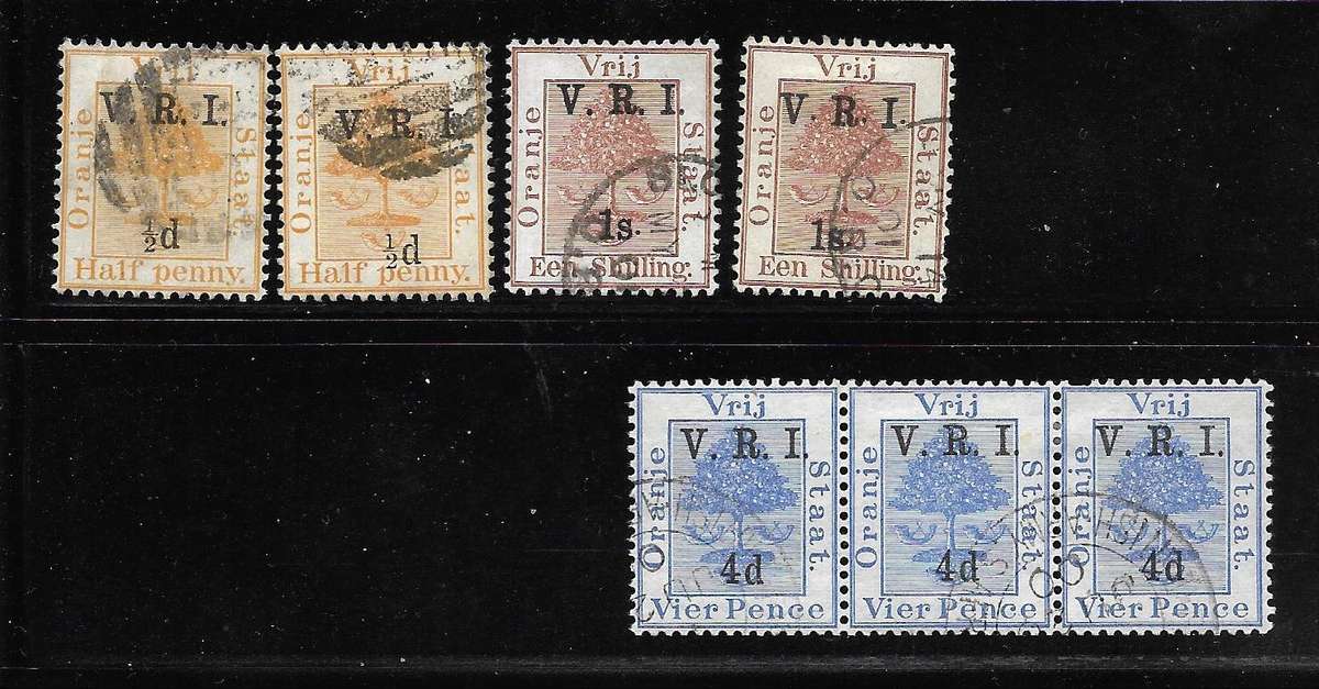 ORANGE FREE STATE  MEGA LOT 1/2d INVERTED WM included  SEE MULTIPLE SCANS BELOW