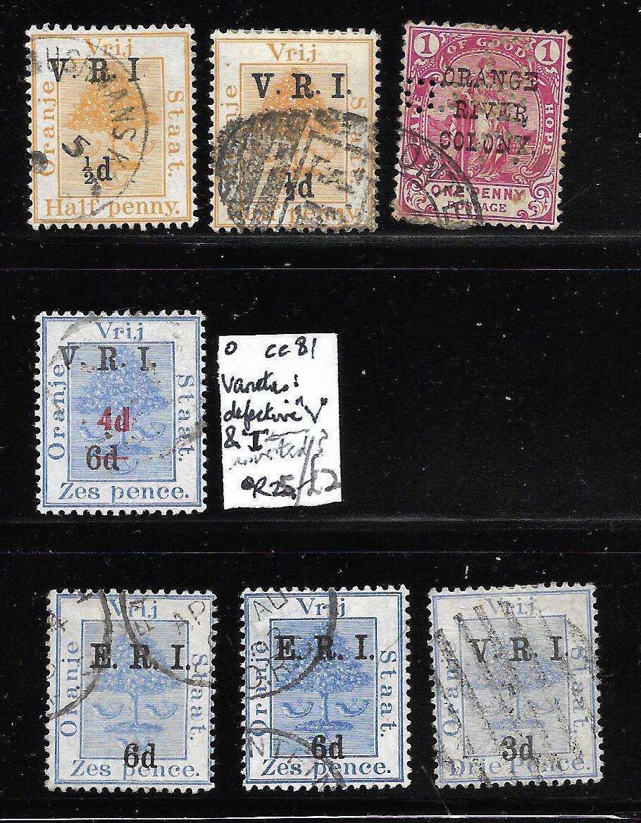 ORANGE FREE STATE  MEGA LOT 1/2d INVERTED WM included  SEE MULTIPLE SCANS BELOW
