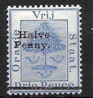 ORANGE FREE STATE Half Penny Misplaced Bars