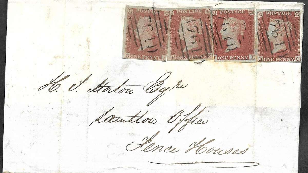 GREAT BRITAIN    4 x  1 Penny Red on cover  (PRED_1)