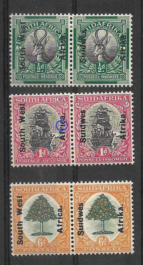 SOUTH WEST AFRICA  SACC 82c OVERPRINT IN BOTTOM MARGIN