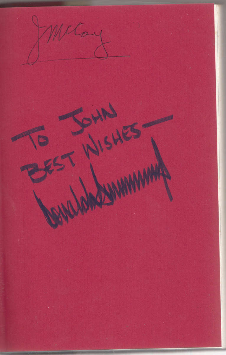 Donald J. Trump Signed Surviving at the Top Given to John McCoy