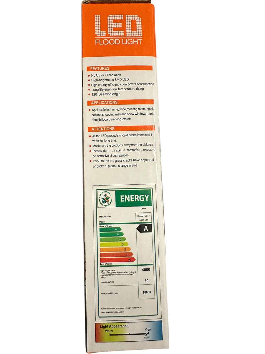 LED Flood Light 50W WITH SENSOR- 4000lm and 30000hr Lifetime (CLEARANCE SALE)