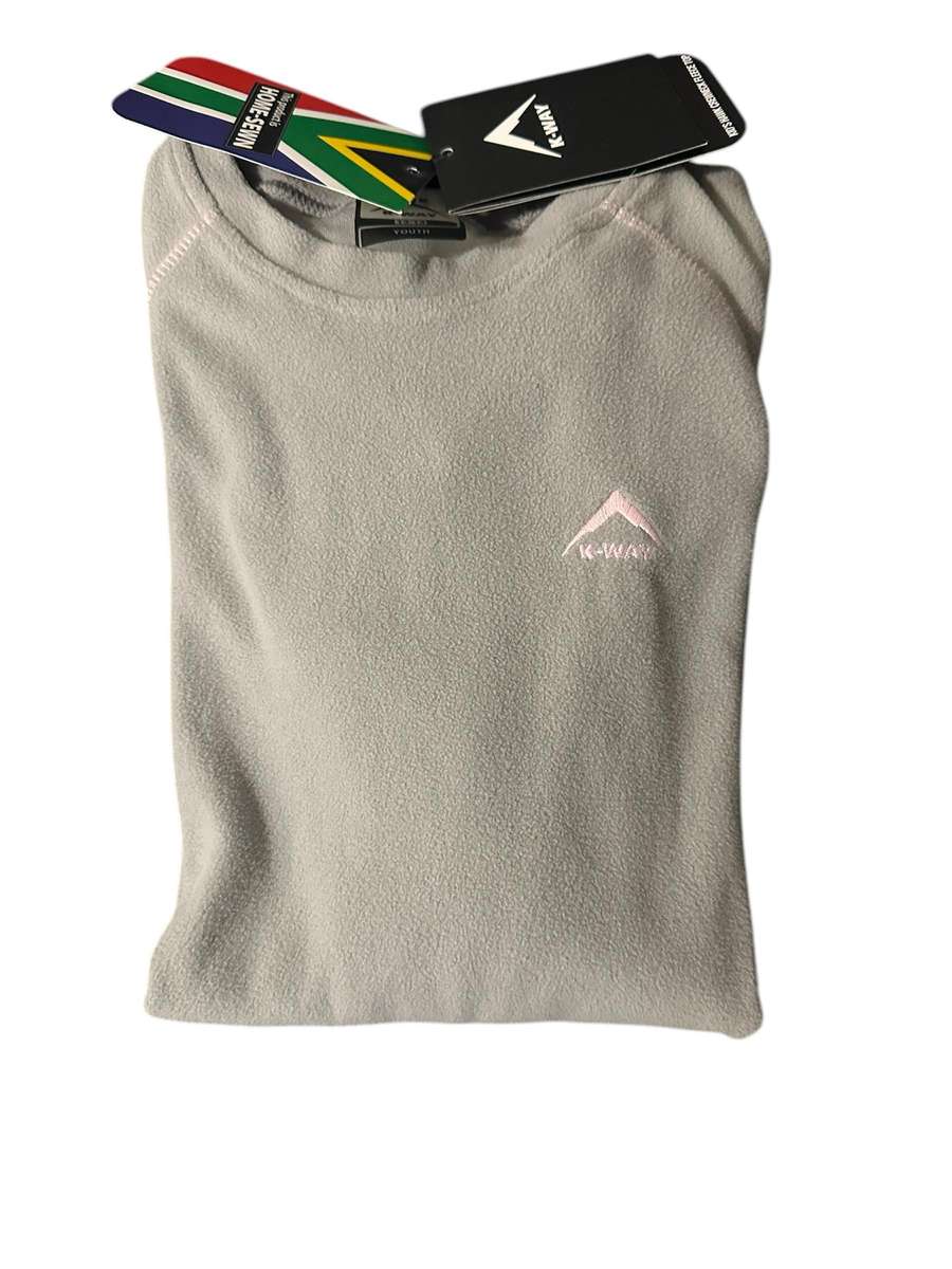 100%  Original K-WAY Youth Hawk Fleece Top (GREY) (SIZE- 13-14 Years)