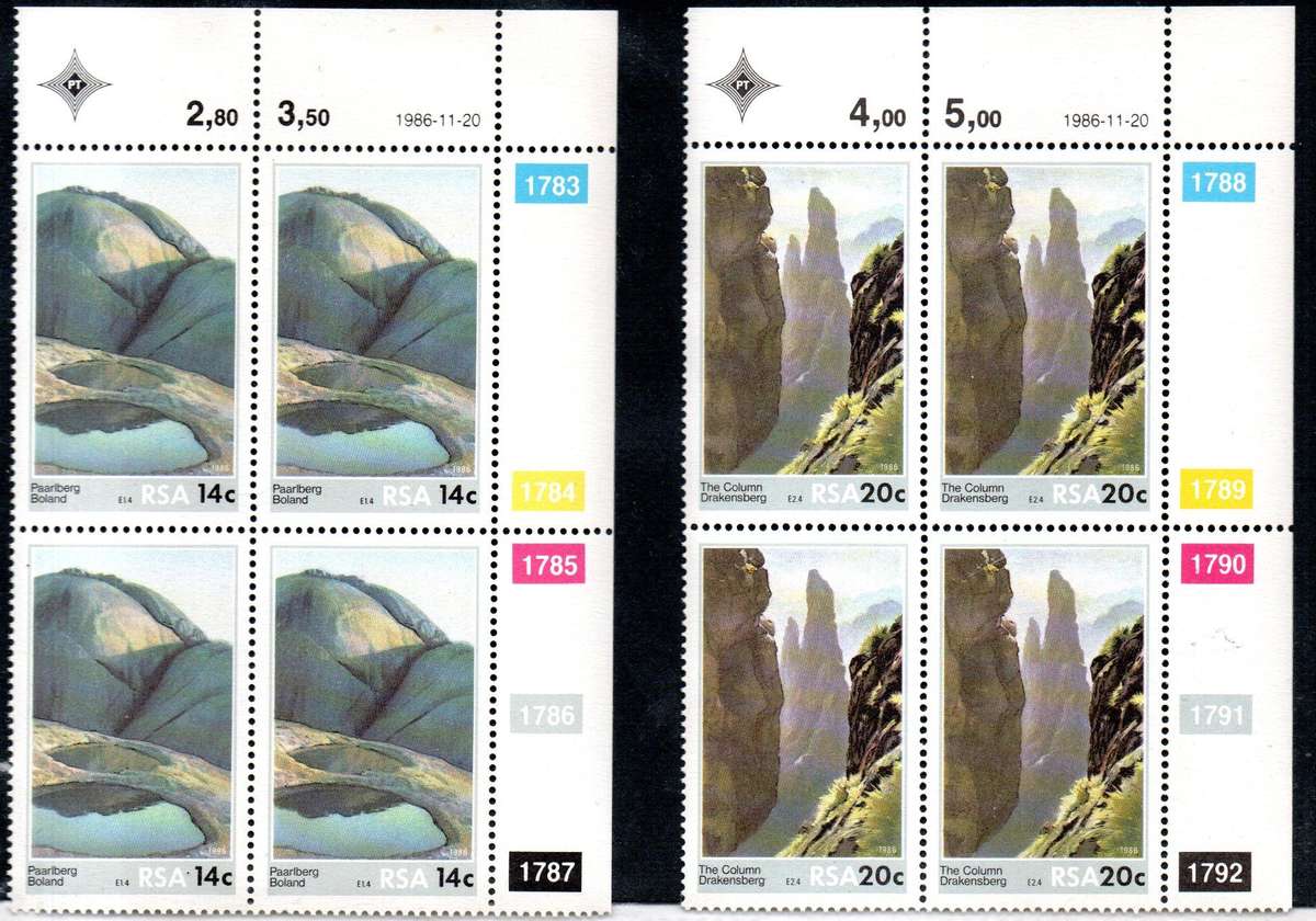 1986 20 NOVEMBER SCENIC BEAUTY FDC INCL FULL SET CONTROLL BLOCKS