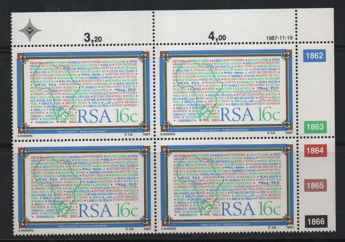 1987 19 NOV BIBLE SOCIETY CONTROLS FULL SET