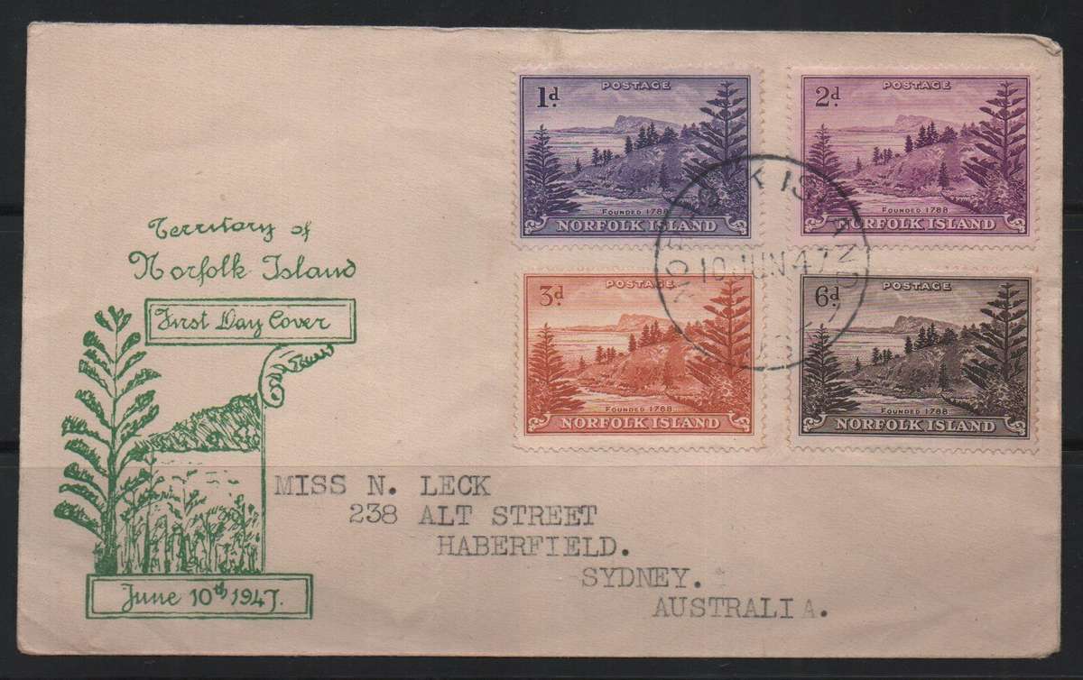 Norfolk Island FDC June 10 1947
