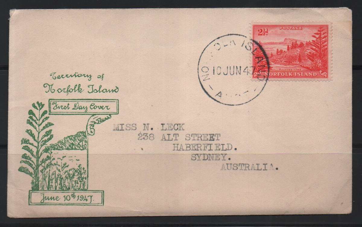Norfolk Island FDC June 10 1947