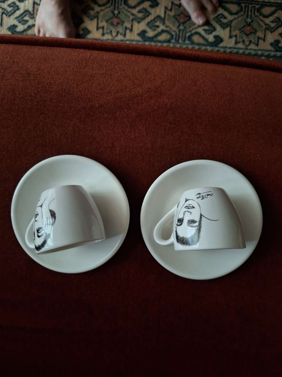 CARROL BOYES ESPRESSO SET OF 2 CUPS AND SAUCER