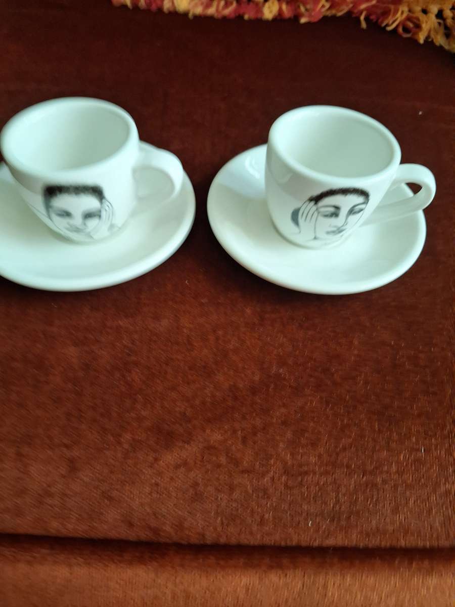 CARROL BOYES ESPRESSO SET OF 2 CUPS AND SAUCER