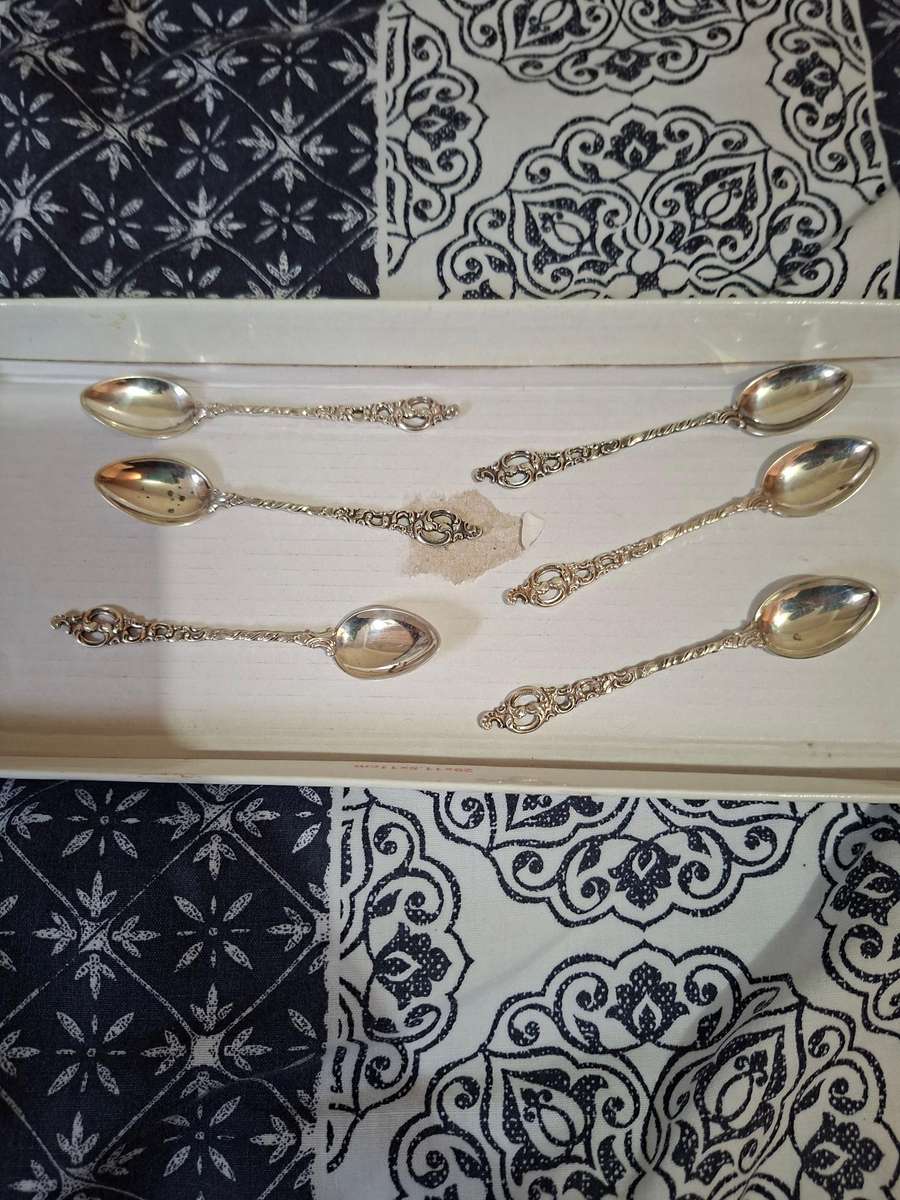 6 STERLING SPOONS  NORWAY 830S  (50 gram)
