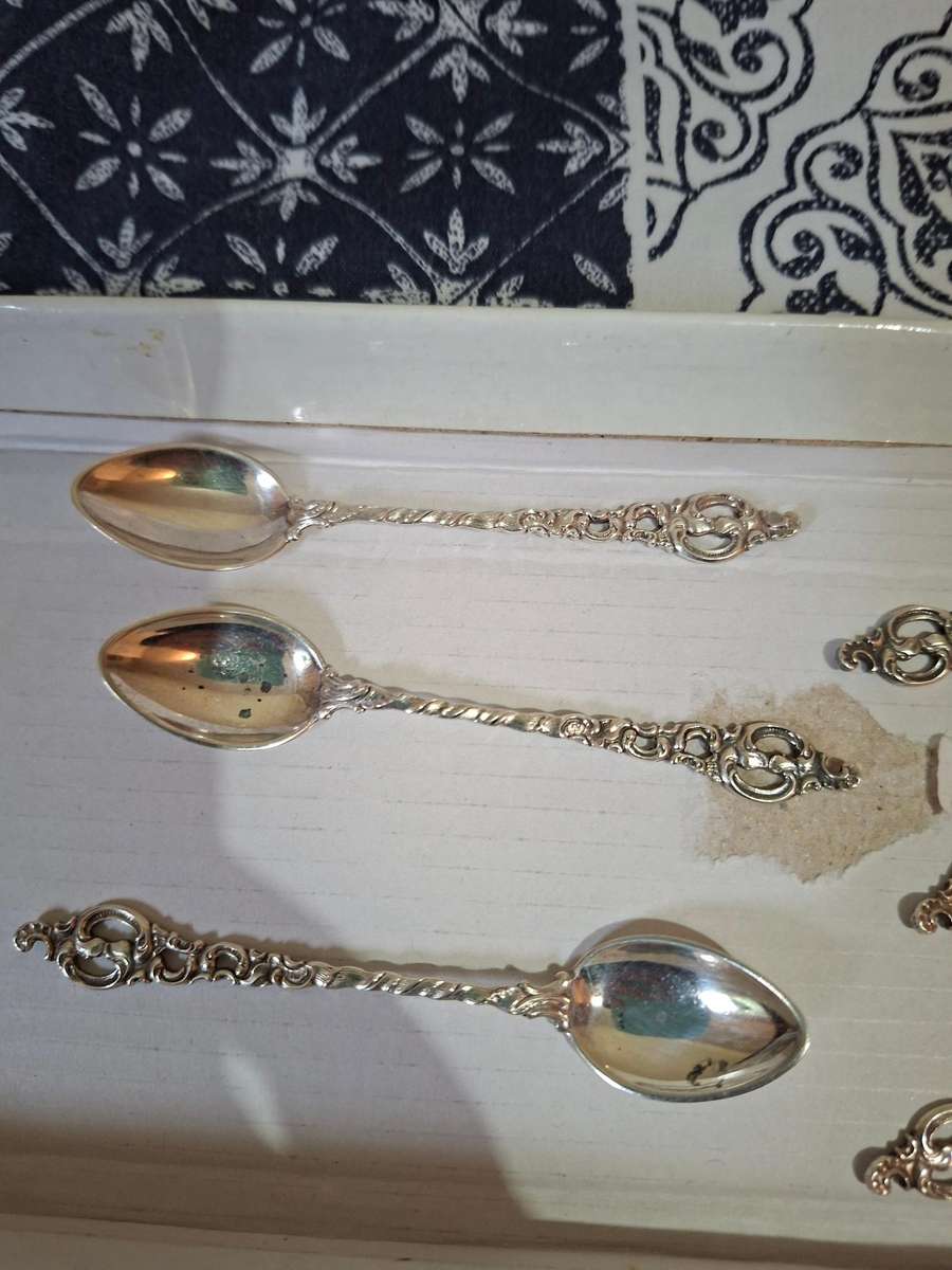 6 STERLING SPOONS  NORWAY 830S  (50 gram)