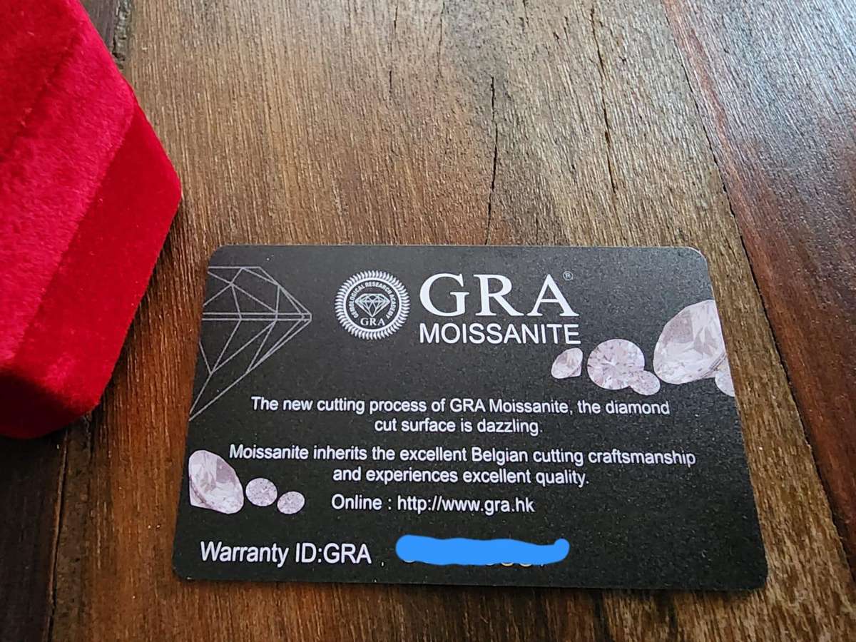 GRA** Certified 1ct Moissanite Ring