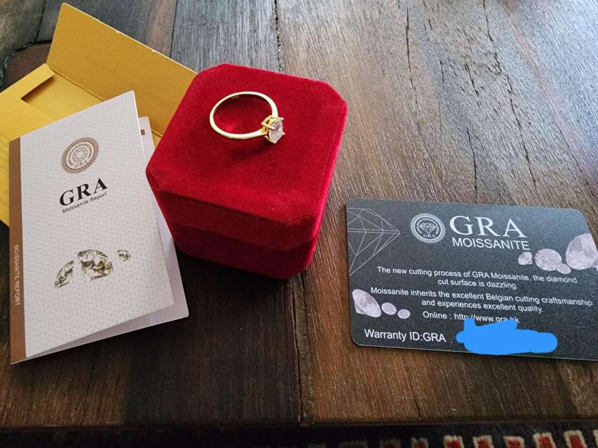 GRA** Certified 1ct Moissanite Ring