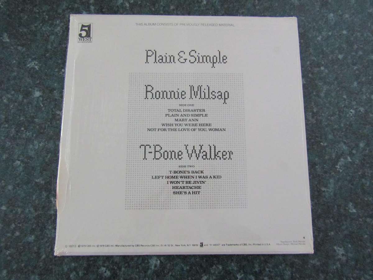 Ronnie Milsap / T-Bone Walker  Plain & Simple (Vinyl LP)
