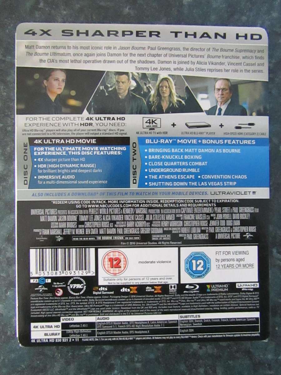 Jason Bourne (4K Ultra HD Blu-ray)