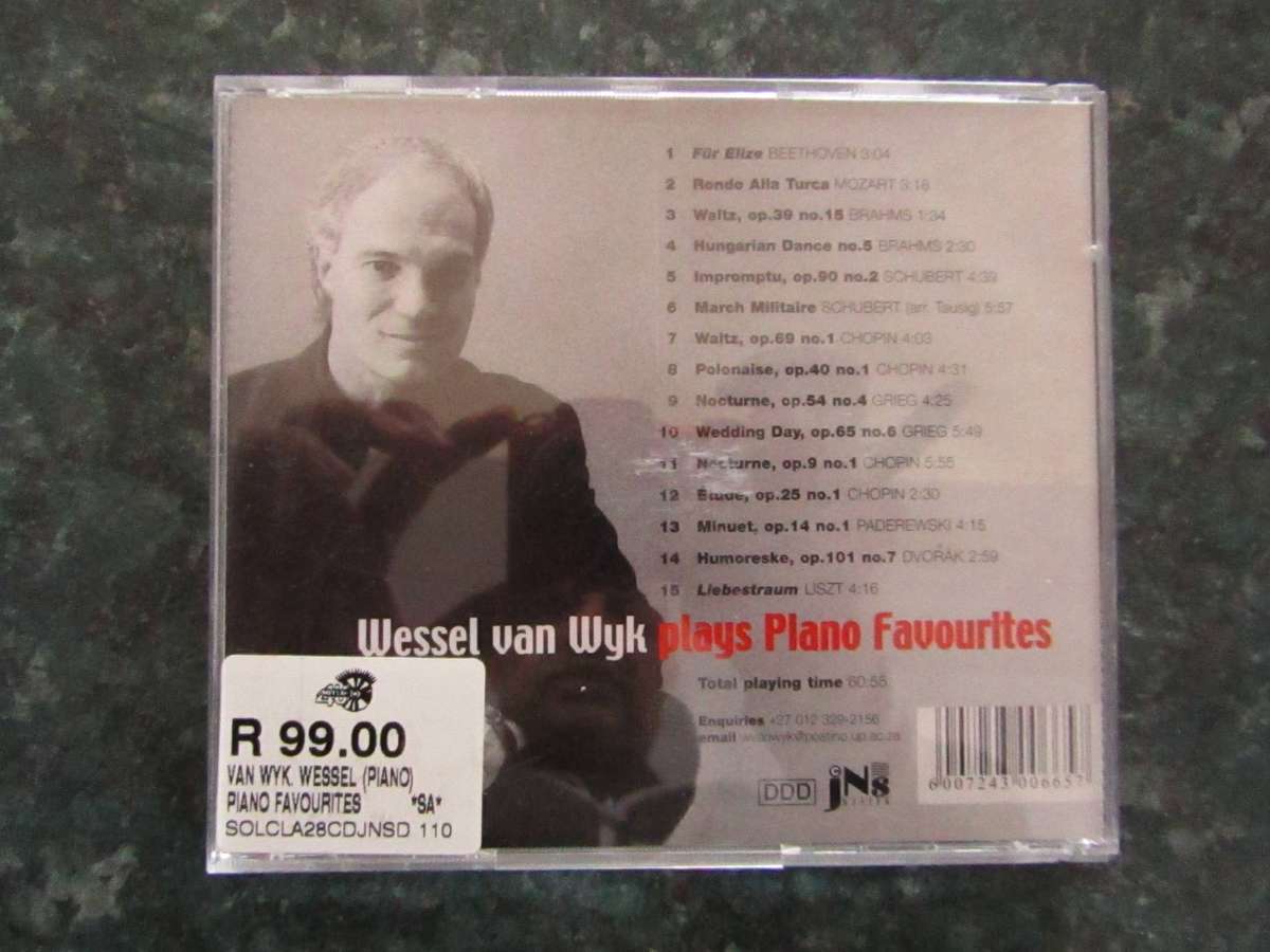 Wessel Van Wyk - Plays Piano Favourites (CD)