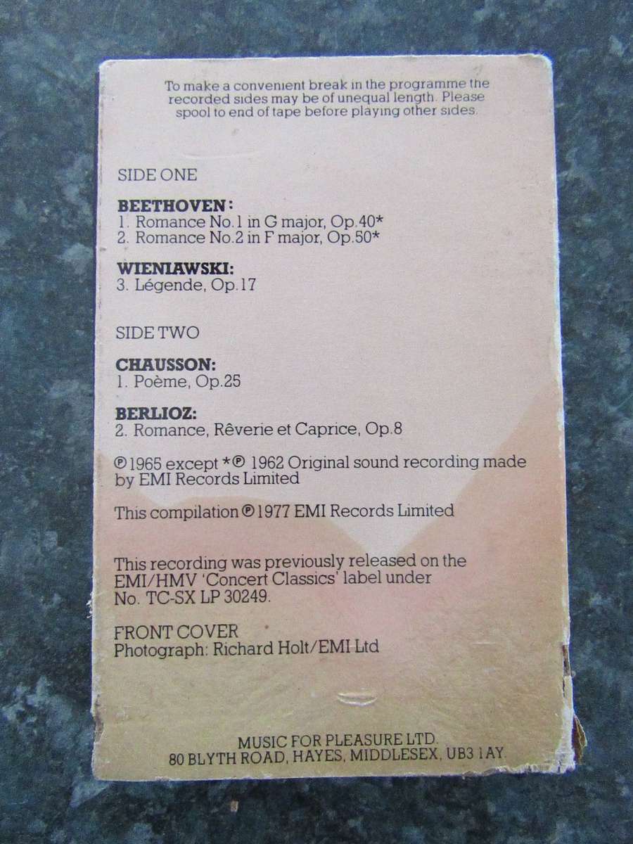 Beethoven - Romances No's 1 & 2 (Cassette)