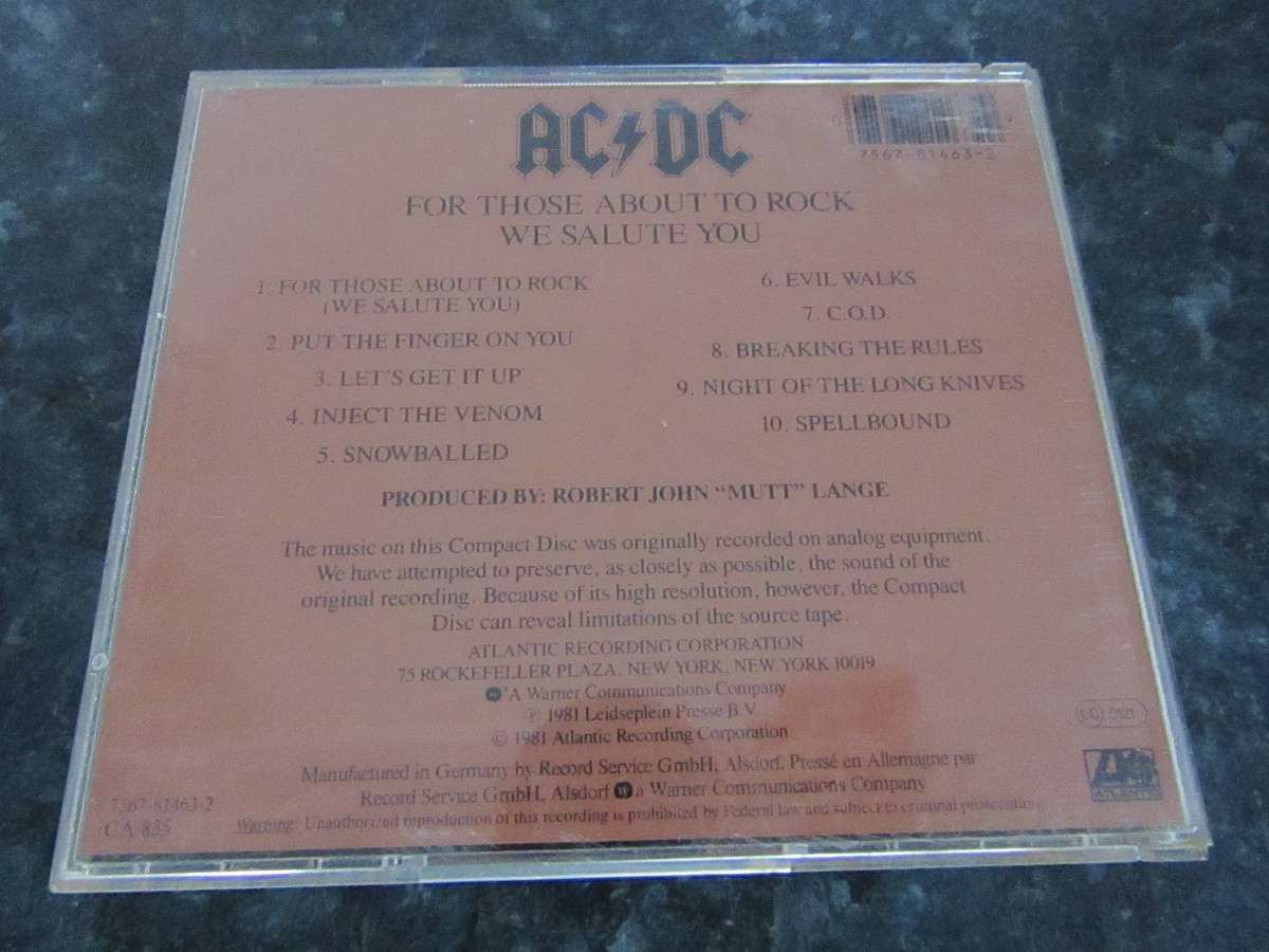 AC/DC - For Those About To Rock (We Salute You) (CD)