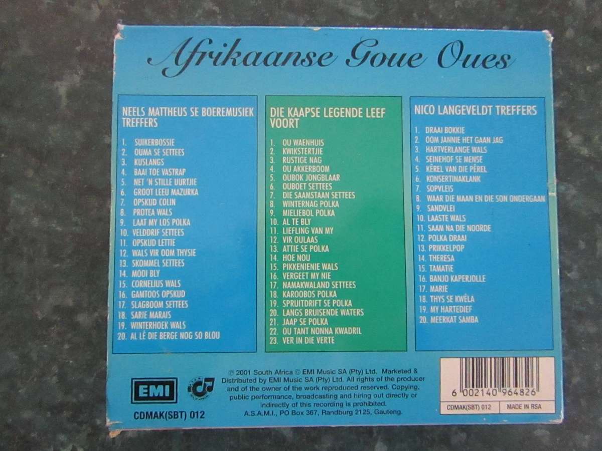 Afrikaanse Goue Oues Boermusiek Legendes (3 CD)