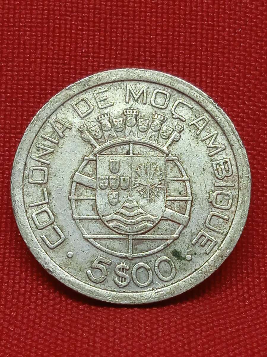 1949 MOZAMBIQUE SILVER 5 ESCUDOS