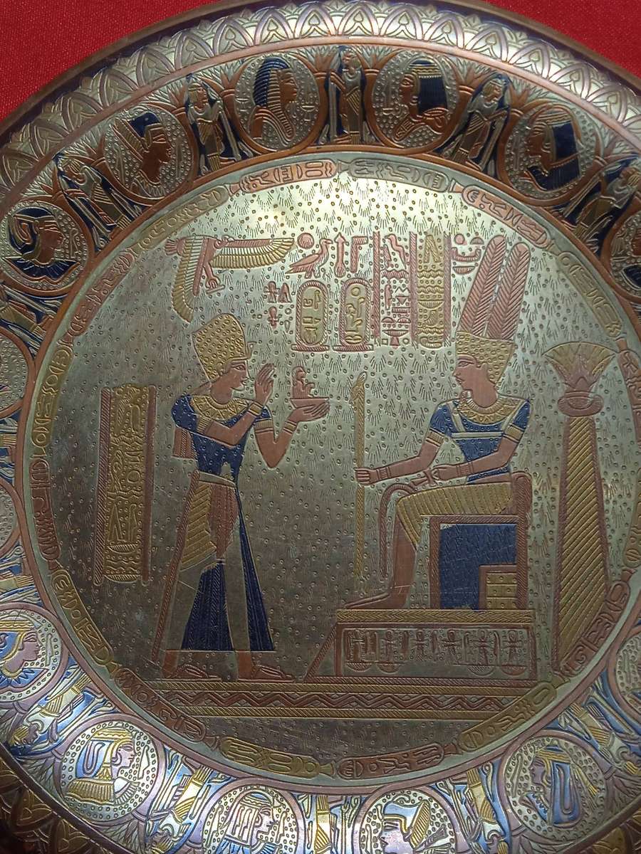 VINTAGE HAND MADE IN EGYPT WALL PLATE