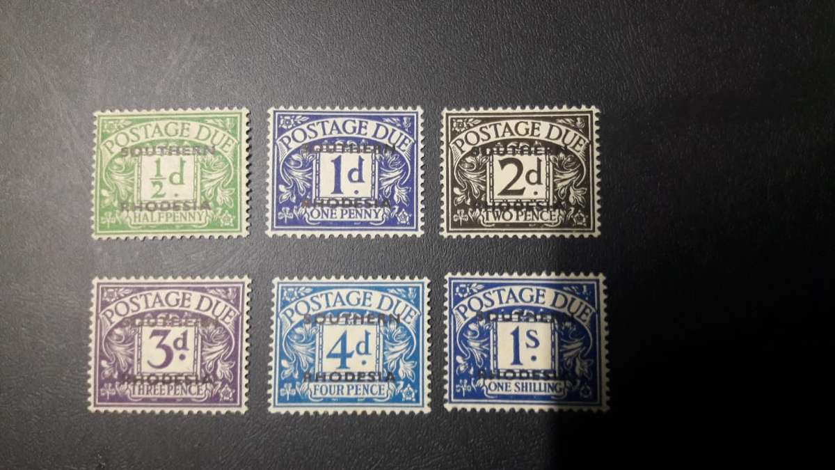 Southern Rhodesia 1951 Postage Due set , MNH (1s M/H) (SACC 1-5,7, CV R275)