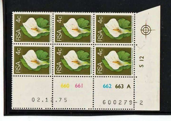 RSA 1974 4c 2nd definitive, control-block A, date-error 02.12.75 Printing 2 (SACC 362) Very Rare