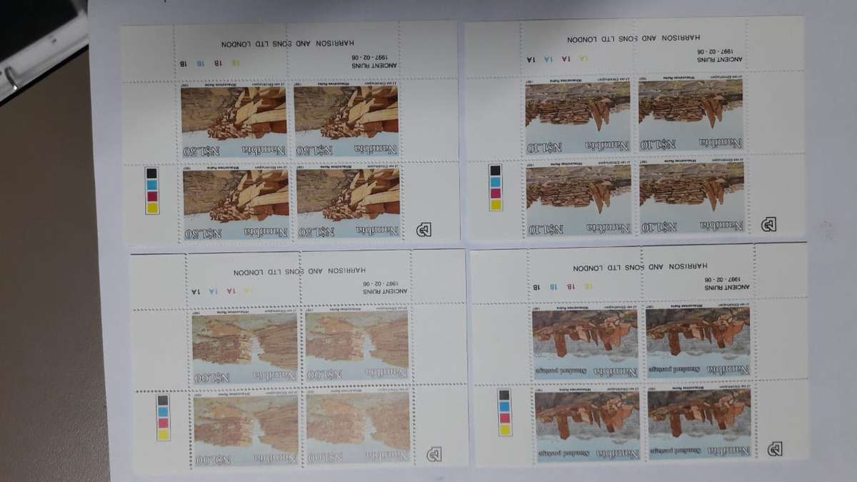 Namibia - 1997 Ancient Ruins Set MNH SACC 165-168 controll blocks