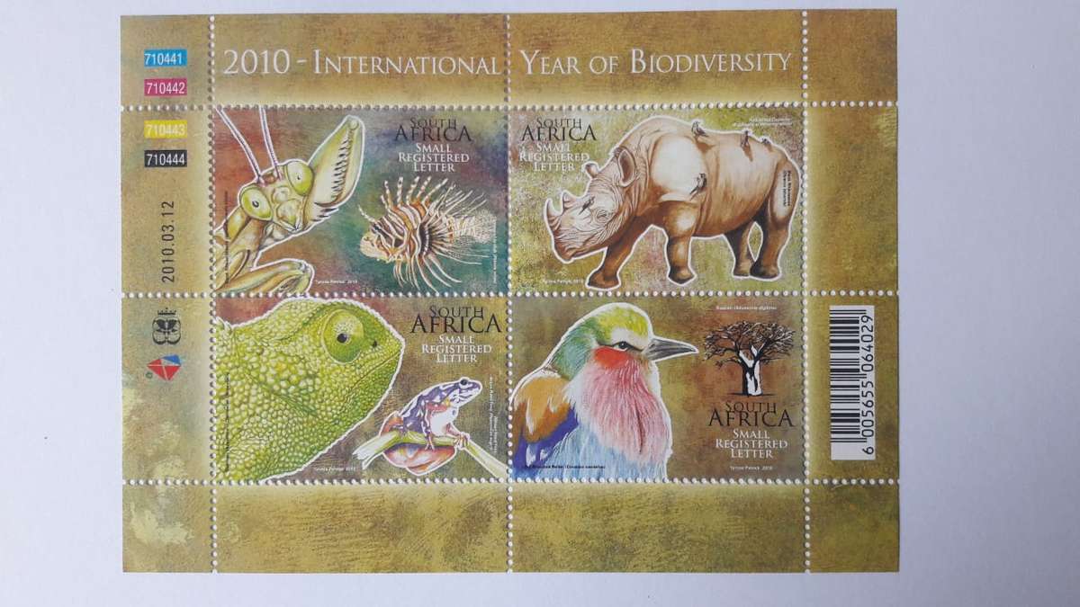 RSA 2010, 12 March. INTERNATIONAL YEAR OF BIODIVERSITY, sheetlet, MNH, CV R 500.00