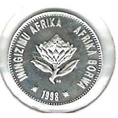 1998 SA Silver Jackass Penguin 2 1/2c Proof Tickey total Mintage 2 297