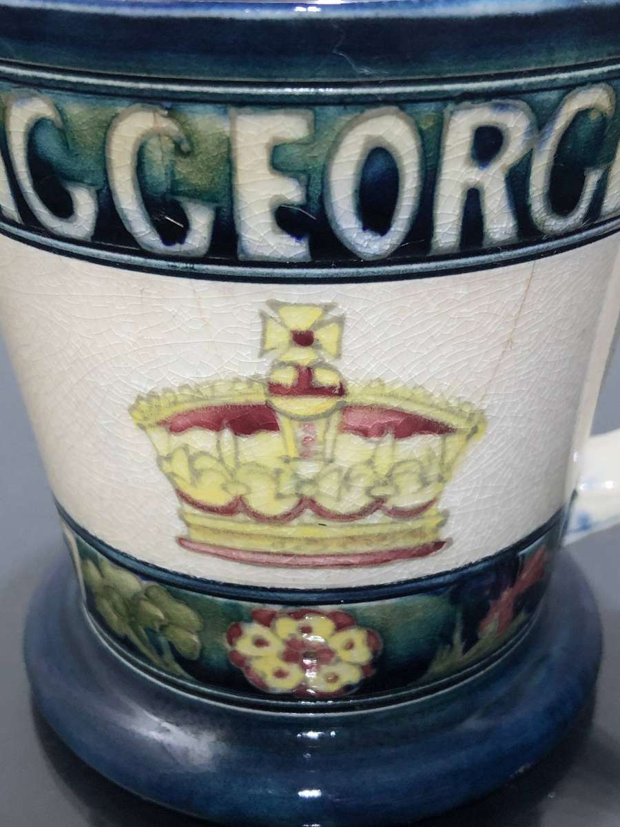 1937 Moorcroft King George VI & Queen Elizabeth Coronation Mug (pls read condition)