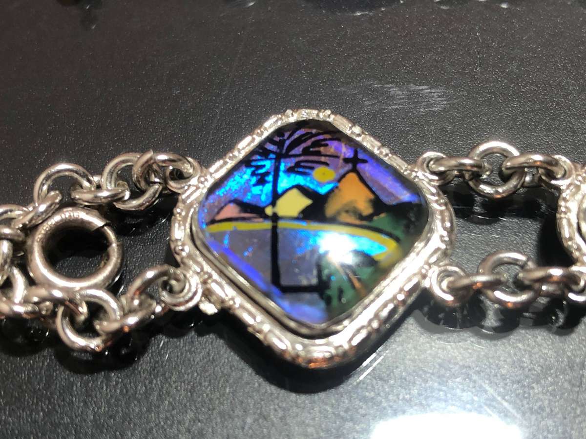 Vintage Souvenir Rio De Janeiro Butterfly Wing Bracelet