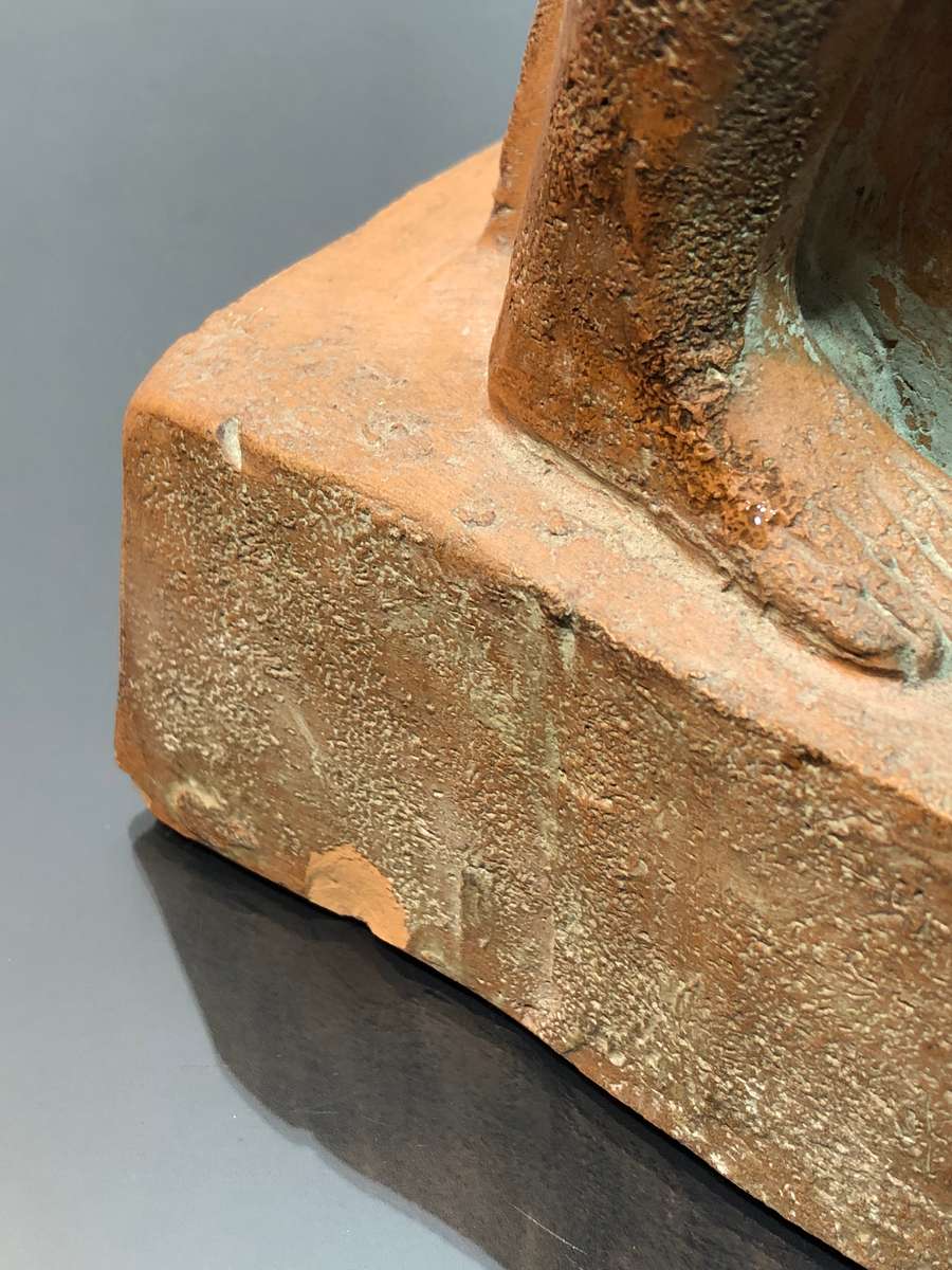 Large Souvenir Egyptian Terracota Statue Menkaure and His Queen