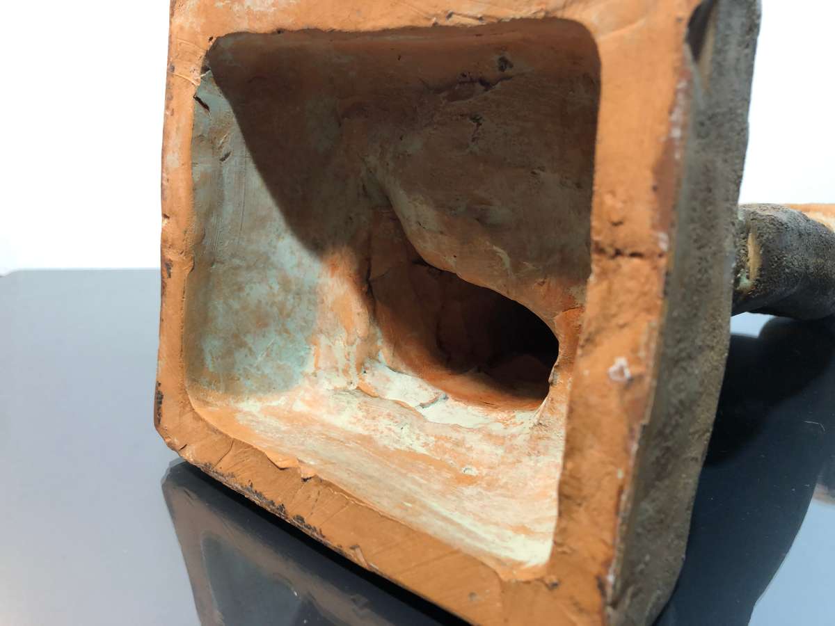 Large Souvenir Egyptian Terracota Statue Menkaure and His Queen