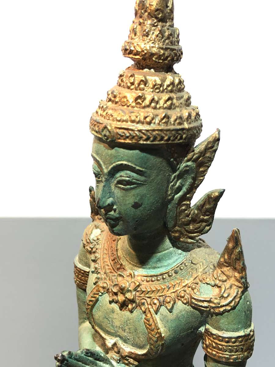 A Pair of Thai Bronze Thepphanom Figurines
