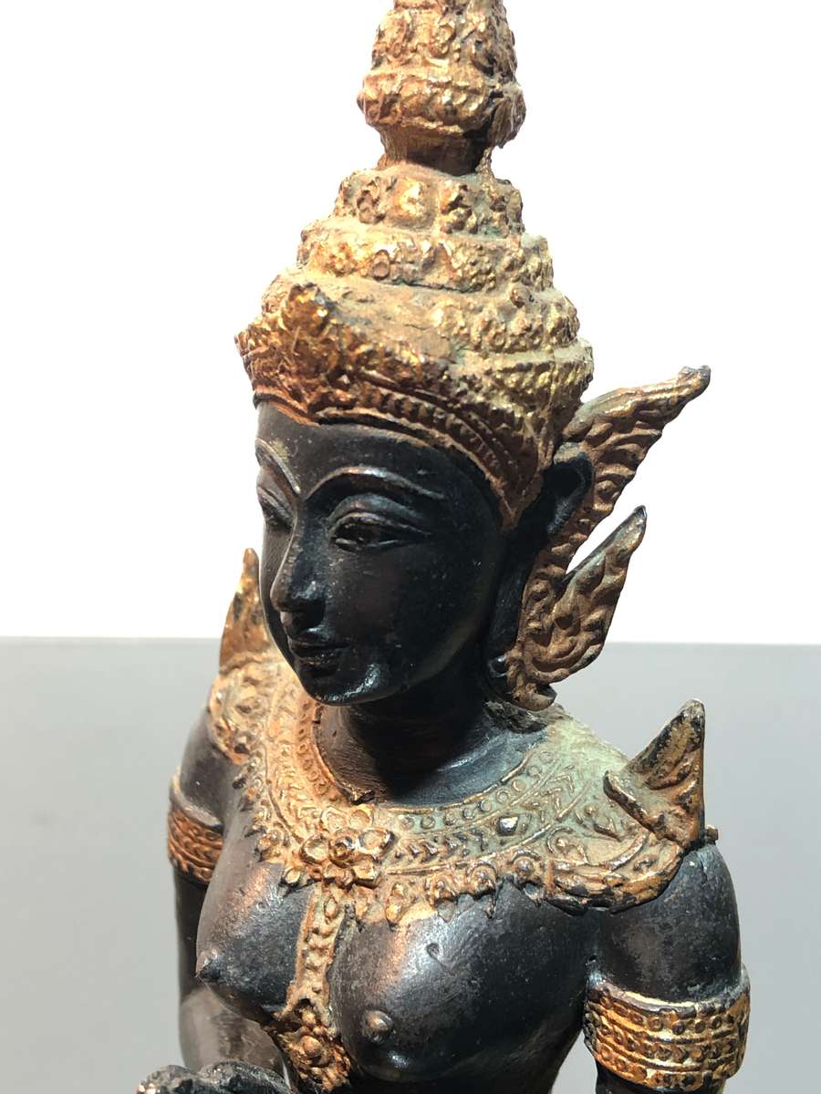 A Pair of Thai Bronze Thepphanom Figurines