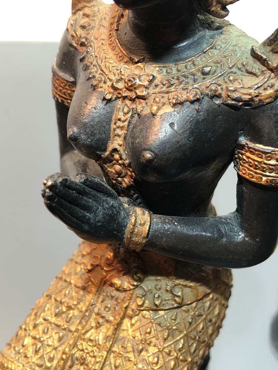 A Pair of Thai Bronze Thepphanom Figurines