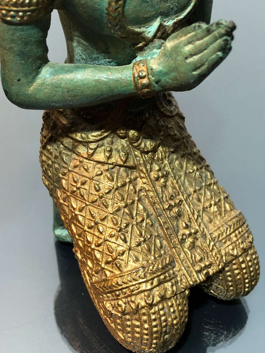 A Pair of Thai Bronze Thepphanom Figurines