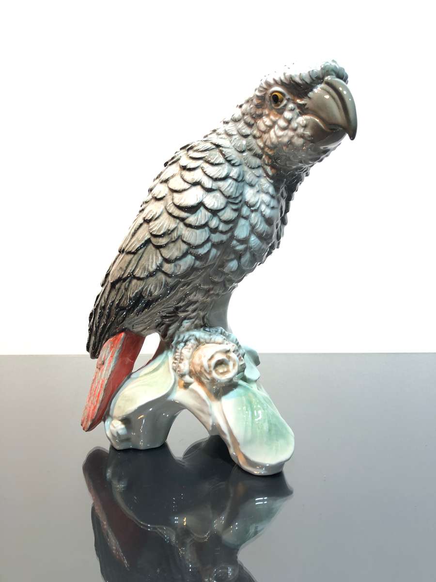 Rare Vintage West German W. Goebel Porcelain Parrot