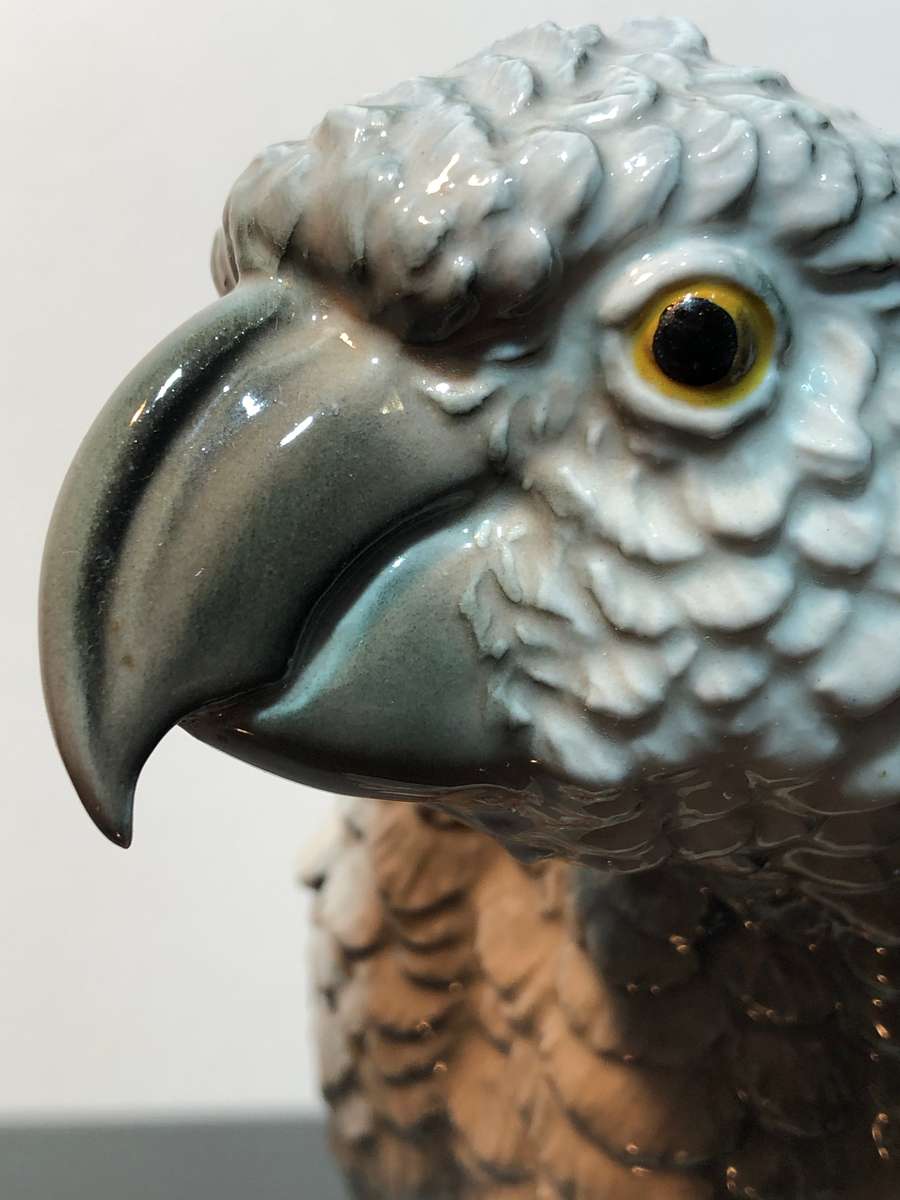 Rare Vintage West German W. Goebel Porcelain Parrot