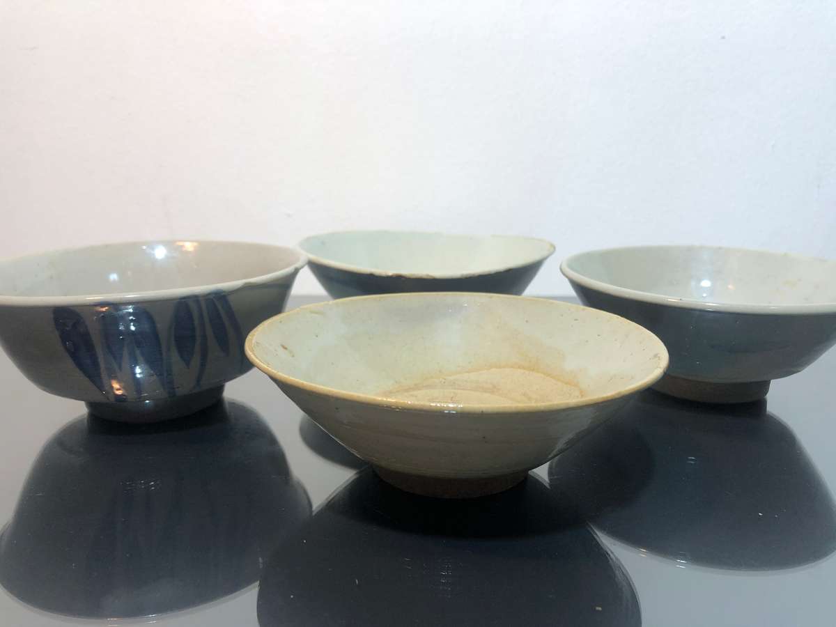 A Set of Four Chinese Vintage Stoneware Bowls