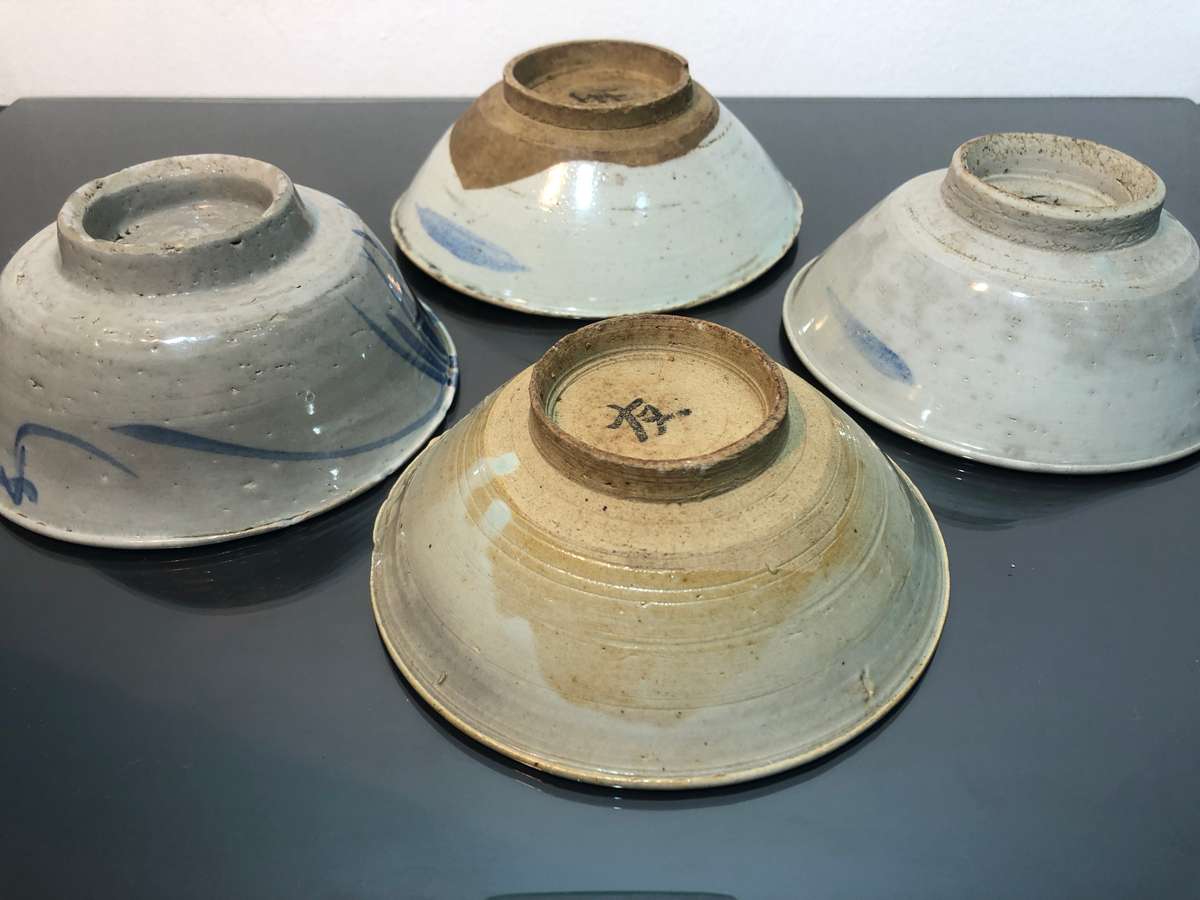 A Set of Four Chinese Vintage Stoneware Bowls
